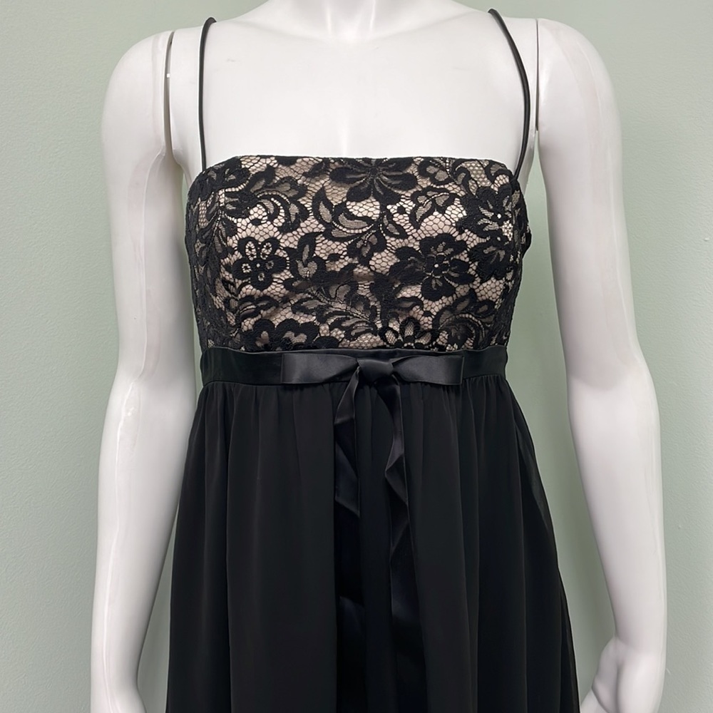 Jessica McClintok Vintage Black Lace Spaghetti Strap Dress size 8 - Picture 3 of 8